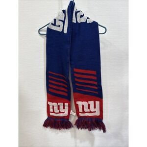 Forever Collectibles Scarf NY Giants Spell Out Red White Blue‎ Multicolor Fringe